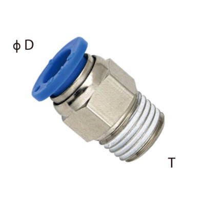 Conector Neumatico Recto Macho con Hilo de 4mm - M5 | CPC