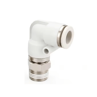 Conector rapido codo para tubing con hilo